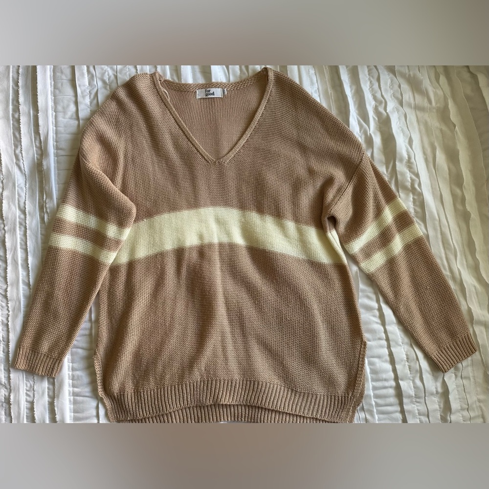 For Good striped knit sweater size M/L